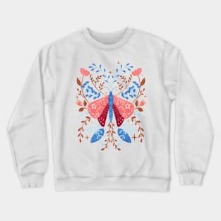 Folk art gouache butterfly Crewneck Sweatshirt